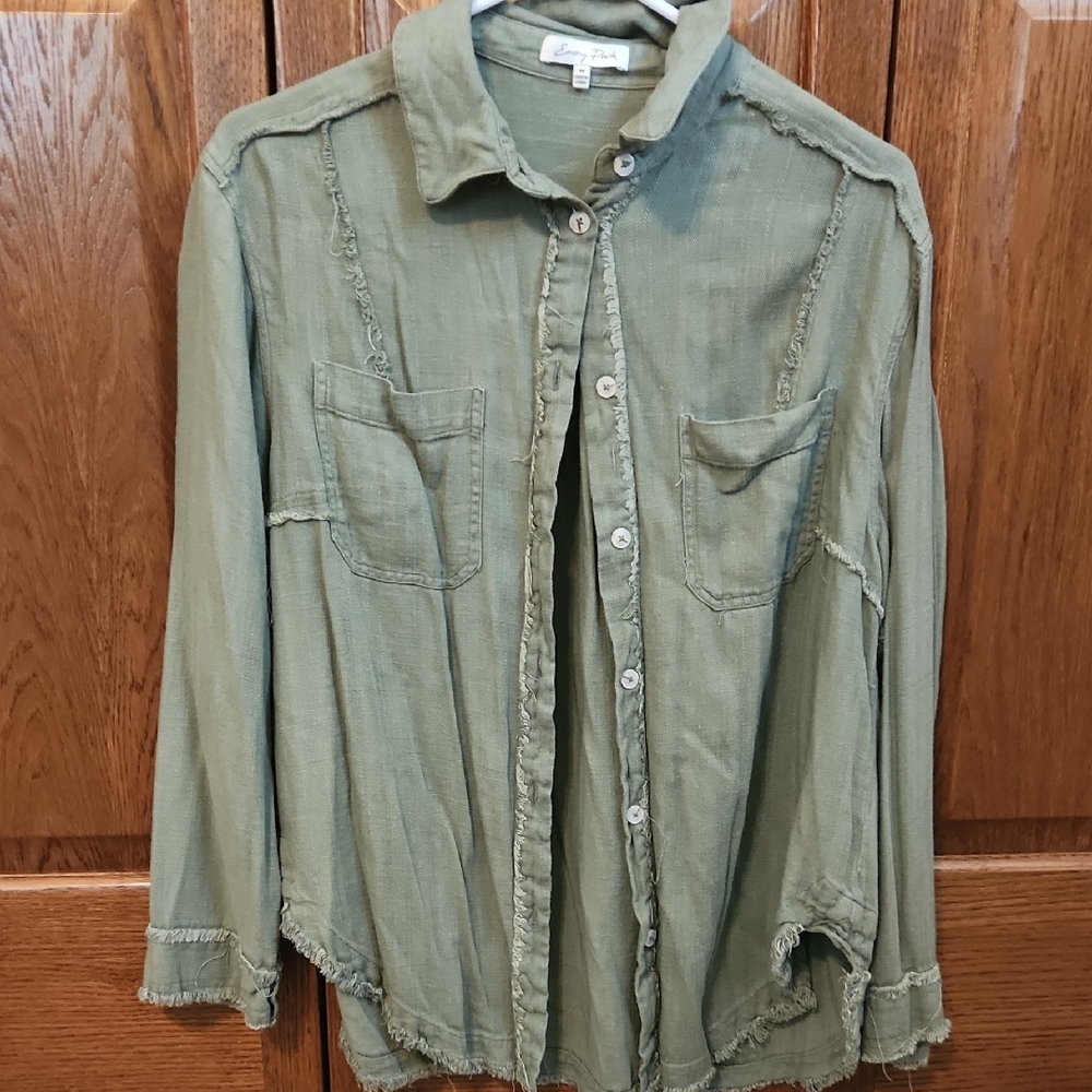Emory Park Olive Textured Shirt